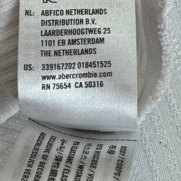 HOLLISTER White Tie Front Shrug Medium Balletcore V-Neck Y2K Twist Crop Top - Picture 5 of 10